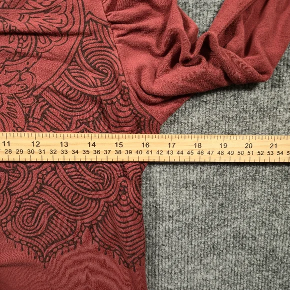 prAna Terracotta Graphic V-Neck Hoodie Pullover Size Small - Picture 4 of 10